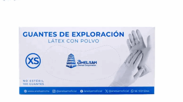 GUANTES DE LATEX EXTRA CHICO CON 100 PZS ANELSAM